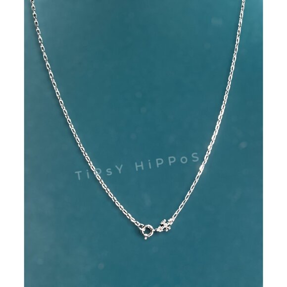 Tory Burch Silver Miller Logo Necklace - Picture 3 of 3